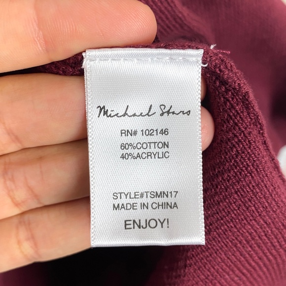 Michael Stars Red Milano V-neck Dolman Cardigan in Pinot Loose Fitting - Picture 7 of 7